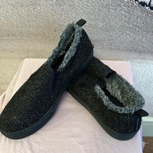 Skechers Black Furry Flats